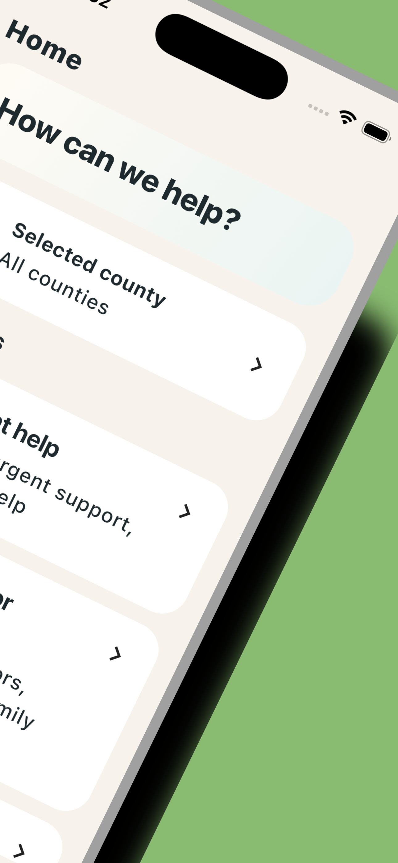 Cali Help search screen